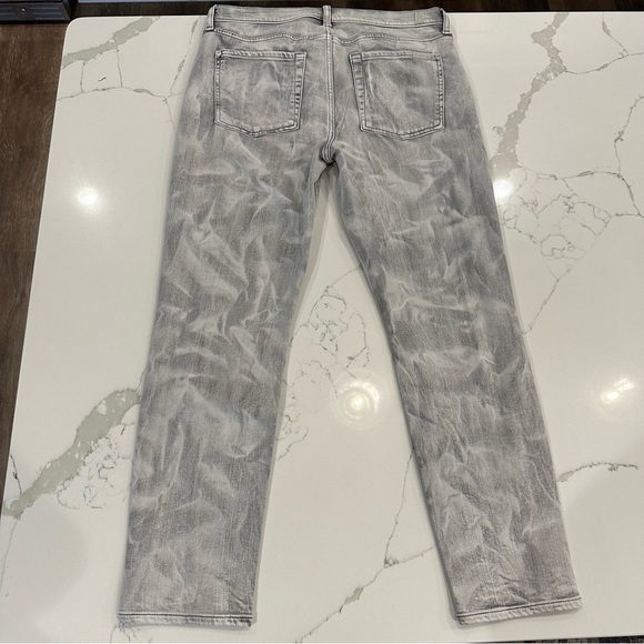 7 For All Mankind Womens The Ankle Skinny Jeans Mid-Rise Size 31 Gray White